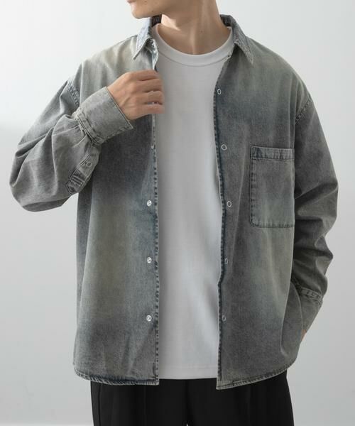 URBAN RESEARCH ITEMS / アーバンリサーチ アイテムズ シャツ・ブラウス | フェードデニム リングドットボタンシャツ | 詳細3