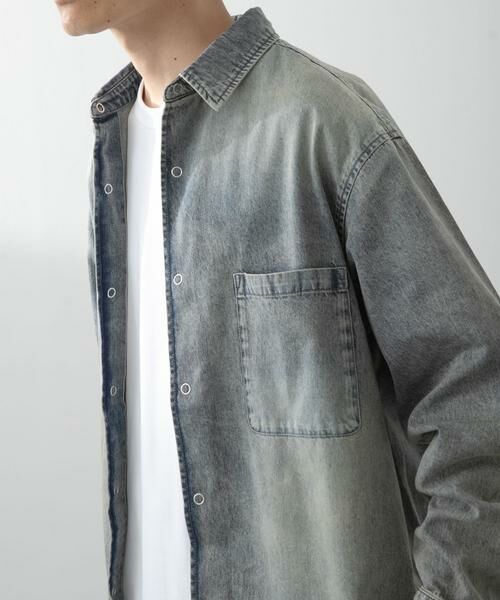 URBAN RESEARCH ITEMS / アーバンリサーチ アイテムズ シャツ・ブラウス | フェードデニム リングドットボタンシャツ | 詳細4