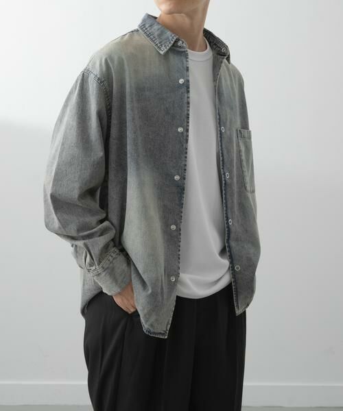 URBAN RESEARCH ITEMS / アーバンリサーチ アイテムズ シャツ・ブラウス | フェードデニム リングドットボタンシャツ | 詳細6