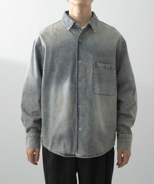 URBAN RESEARCH ITEMS / アーバンリサーチ アイテムズ シャツ・ブラウス | フェードデニム リングドットボタンシャツ | 詳細8