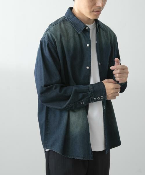URBAN RESEARCH ITEMS / アーバンリサーチ アイテムズ シャツ・ブラウス | フェードデニム リングドットボタンシャツ | 詳細14
