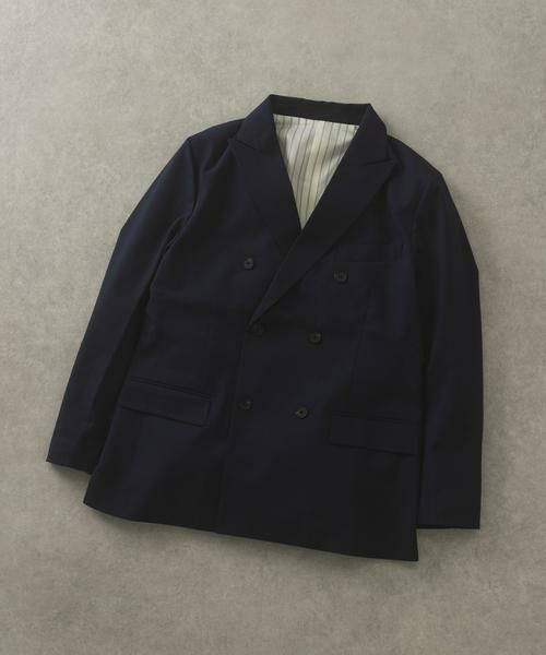 URBAN RESEARCH ITEMS/アーバンリサーチ アイテムズ Gabardine Double Blest Jacket ネイビー M