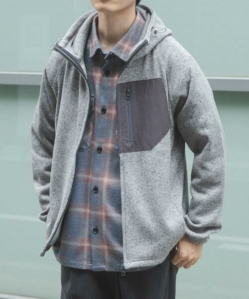 URBAN RESEARCH ITEMS/アーバンリサーチ アイテムズ ニットフリース Zip Up フードジャケット グレー L URBAN RESEARCH ITEMS/アーバンリサーチ アイテムズ ニットフリース Zip Up フードジャケット グレー L