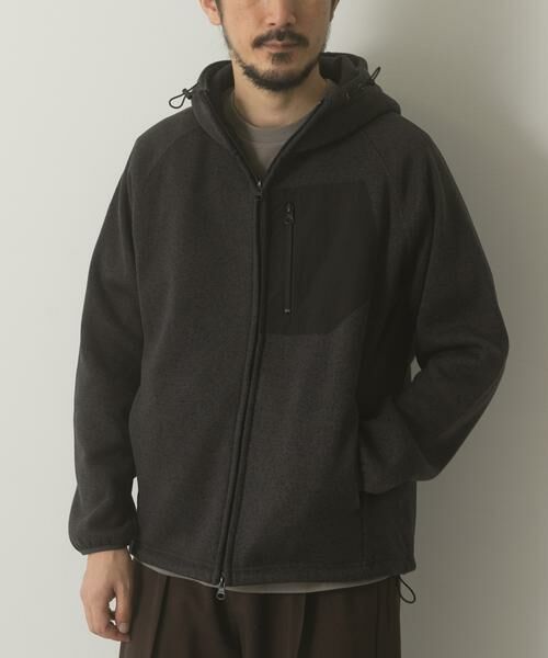 URBAN RESEARCH ITEMS/アーバンリサーチ アイテムズ ニットフリース Zip Up フードジャケット チャコールグレー L URBAN RESEARCH ITEMS/アーバンリサーチ アイテムズ ニットフリース Zip Up フードジャケット チャコールグレー L
