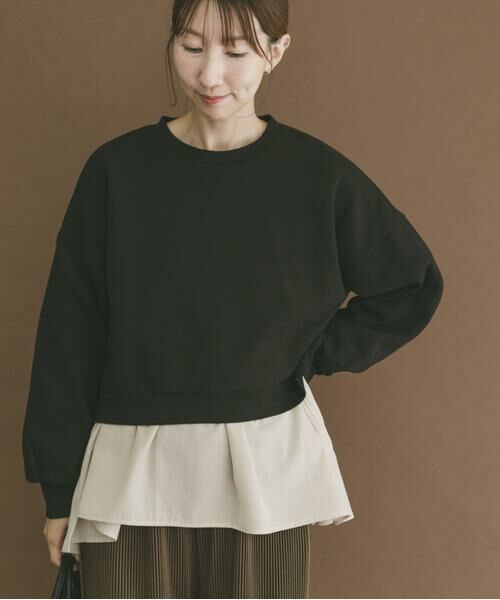 URBAN RESEARCH ITEMS/アーバンリサーチ アイテムズ 『UR TECH』ハイヒートコットンクルーネックスウェット ブラック FREE