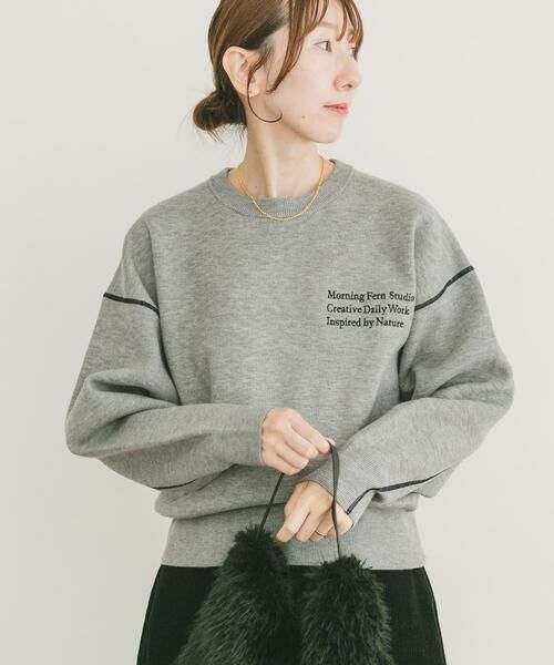 URBAN RESEARCH ITEMS/アーバンリサーチ アイテムズ スウェットライククルーネックニット グレー FREE URBAN RESEARCH ITEMS/アーバンリサーチ アイテムズ スウェットライククルーネックニット グレー FREE