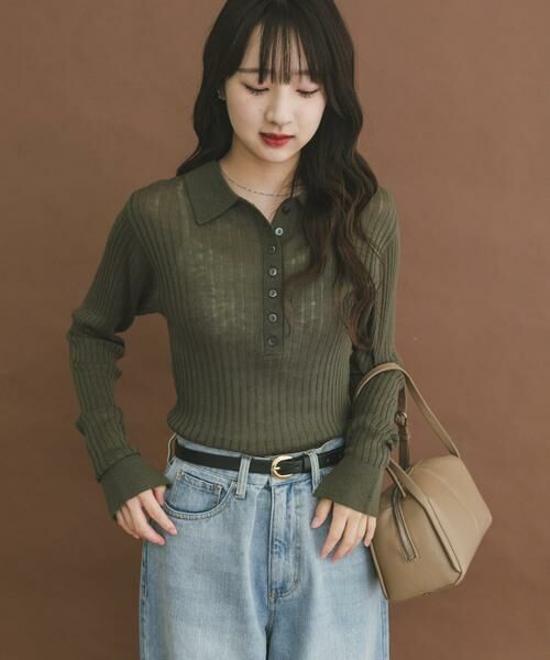 URBAN RESEARCH ITEMS / アーバンリサーチ アイテムズ ニット・セーター | シアーリブポロニット | 詳細1