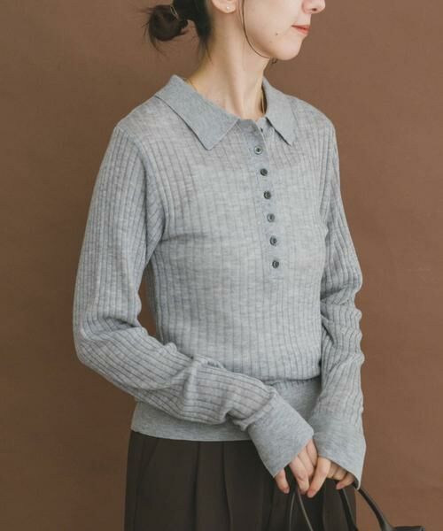 URBAN RESEARCH ITEMS / アーバンリサーチ アイテムズ ニット・セーター | シアーリブポロニット | 詳細17