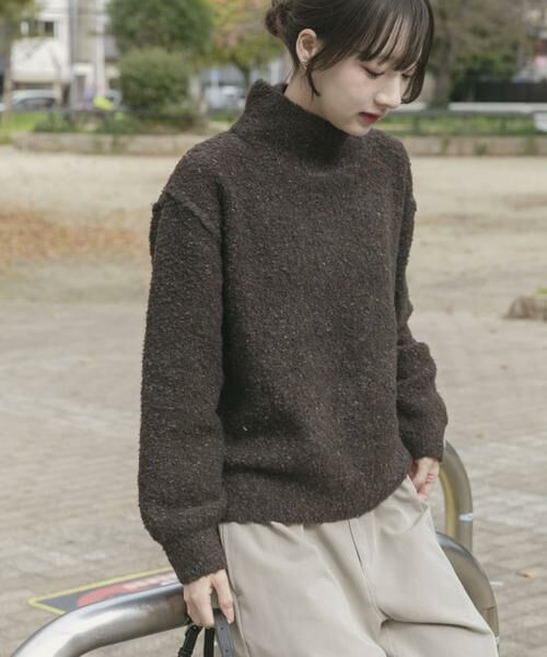 URBAN RESEARCH ITEMS / アーバンリサーチ アイテムズ ニット・セーター | シャーベットカラーハイネックニット(ブラウン)
