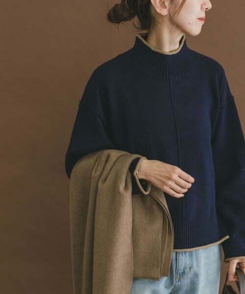 URBAN RESEARCH ITEMS / アーバンリサーチ アイテムズ ニット・セーター | 『洗濯可/静電気防止』ハイショクハイネックニット（ネイビー）