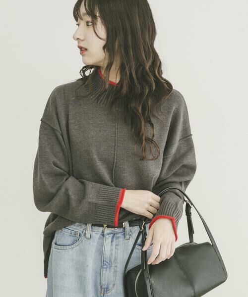 URBAN RESEARCH ITEMS/アーバンリサーチ アイテムズ 『洗濯可』ハイショクハイネックニット グレー FREE