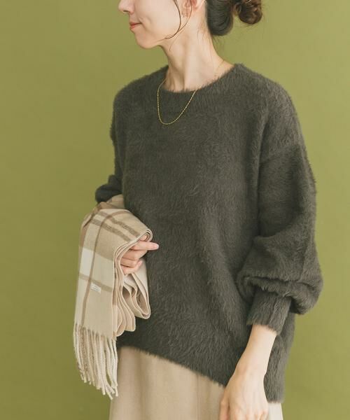 URBAN RESEARCH ITEMS/アーバンリサーチ アイテムズ シャギークルーネックニット チャコールグレー FREE