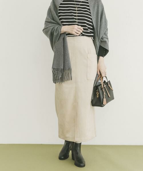 URBAN RESEARCH ITEMS/アーバンリサーチ アイテムズ フェイクスエードタイトスカート アイボリー FREE URBAN RESEARCH ITEMS/アーバンリサーチ アイテムズ フェイクスエードタイトスカート アイボリー FREE