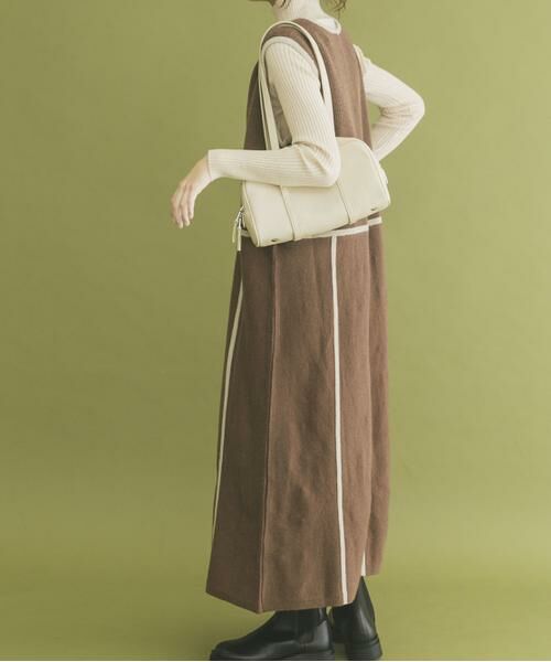 URBAN RESEARCH ITEMS / アーバンリサーチ アイテムズ ワンピース | パイピングニットジャンパースカート | 詳細4