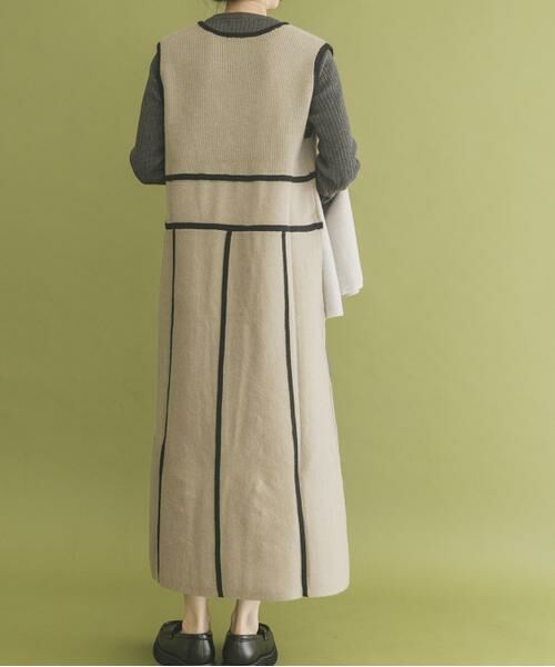 URBAN RESEARCH ITEMS / アーバンリサーチ アイテムズ ワンピース | パイピングニットジャンパースカート | 詳細14
