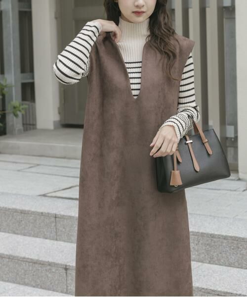 URBAN RESEARCH ITEMS / アーバンリサーチ アイテムズ ワンピース | フェイクスエードジャンスカ | 詳細1