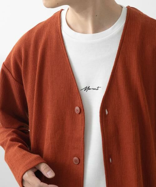 URBAN RESEARCH ITEMS / アーバンリサーチ アイテムズ Tシャツ | ストレッチイージーカーディガン＋刺繍Tシャツセット | 詳細1