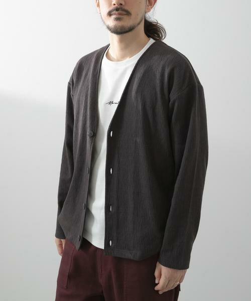 URBAN RESEARCH ITEMS/アーバンリサーチ アイテムズ ストレッチイージーカーディガン+刺繍Tシャツセット チャコールグレー L URBAN RESEARCH ITEMS/アーバンリサーチ アイテムズ ストレッチイージーカーディガン+刺繍Tシャツセット チャコールグレー L
