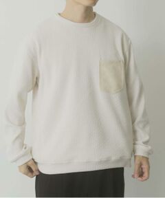 URBAN RESEARCH ITEMS / アーバンリサーチ アイテムズ Tシャツ | ポケット切替ツイードクルーネックtops