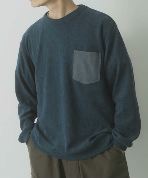 URBAN RESEARCH ITEMS / アーバンリサーチ アイテムズ Tシャツ | ポケット切替ツイードクルーネックtops | 詳細1