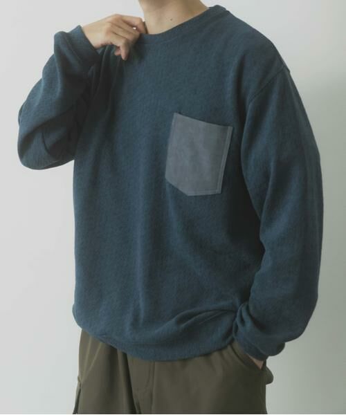 URBAN RESEARCH ITEMS / アーバンリサーチ アイテムズ Tシャツ | ポケット切替ツイードクルーネックtops | 詳細2