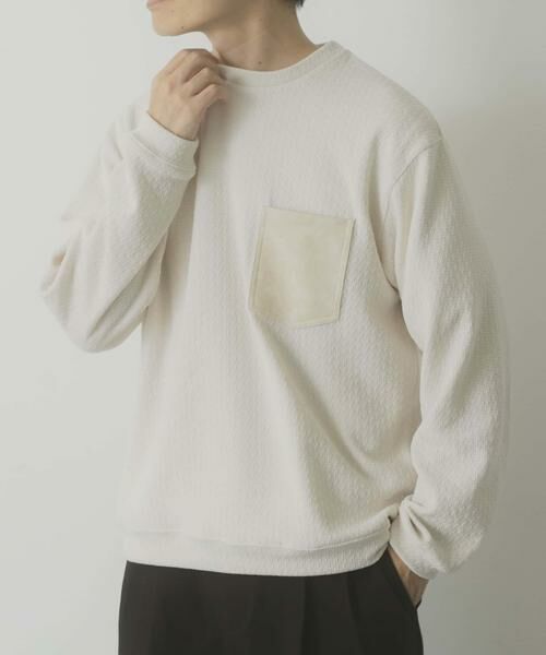 URBAN RESEARCH ITEMS / アーバンリサーチ アイテムズ Tシャツ | ポケット切替ツイードクルーネックtops | 詳細10