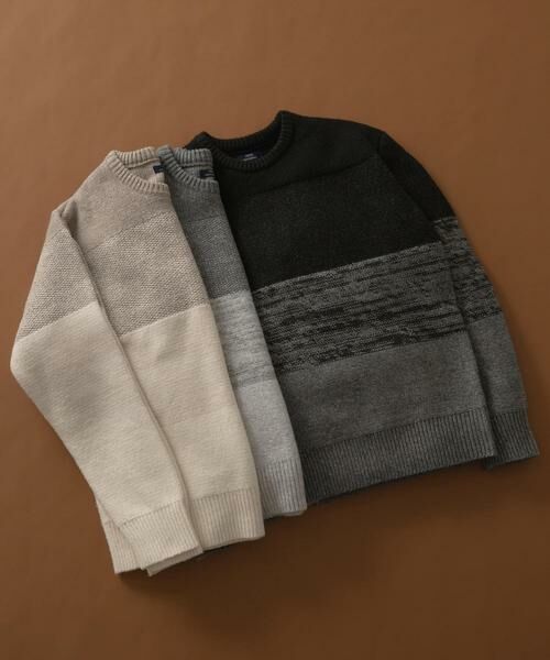 URBAN RESEARCH ITEMS/アーバンリサーチ アイテムズ リサイクルヤーン グラデーションニット ブラック L