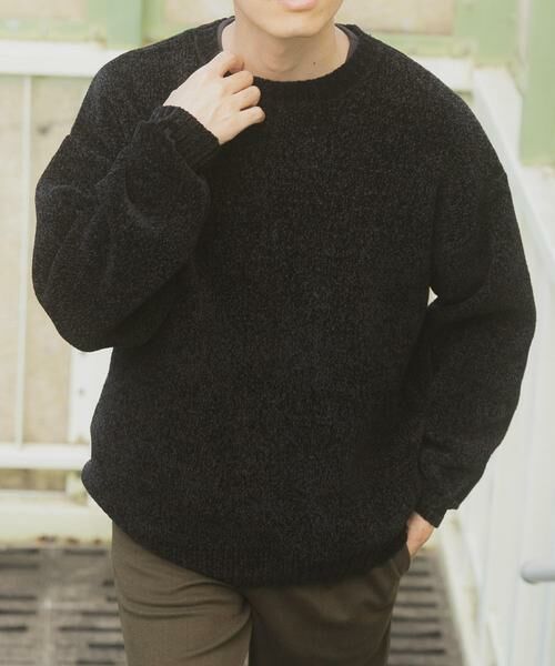 URBAN RESEARCH ITEMS / アーバンリサーチ アイテムズ ニット・セーター | 真冬の正解 モール クルーネック ニット(ブラック)