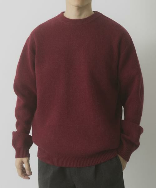 URBAN RESEARCH ITEMS/アーバンリサーチ アイテムズ タスマニア メリノウール100 クルーネックニット バーガンディー M URBAN RESEARCH ITEMS/アーバンリサーチ アイテムズ タスマニア メリノウール100 クルーネックニット バーガンディー M