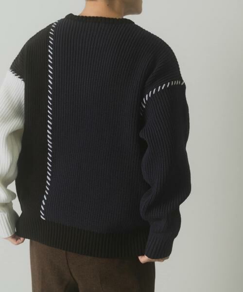 URBAN RESEARCH ITEMS / アーバンリサーチ アイテムズ ニット・セーター | ブランケットステッチ パッチワークニット | 詳細3