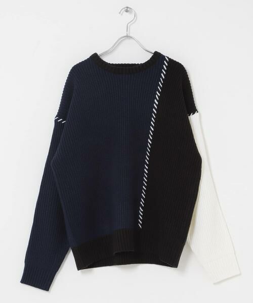 URBAN RESEARCH ITEMS / アーバンリサーチ アイテムズ ニット・セーター | ブランケットステッチ パッチワークニット | 詳細5