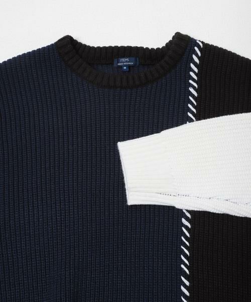 URBAN RESEARCH ITEMS / アーバンリサーチ アイテムズ ニット・セーター | ブランケットステッチ パッチワークニット | 詳細6