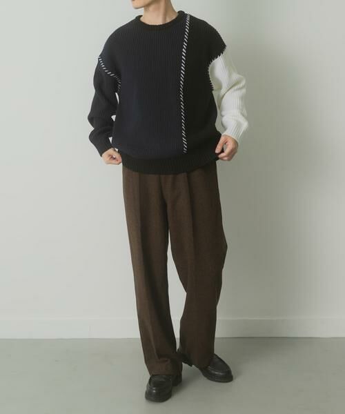 URBAN RESEARCH ITEMS / アーバンリサーチ アイテムズ ニット・セーター | ブランケットステッチ パッチワークニット | 詳細8