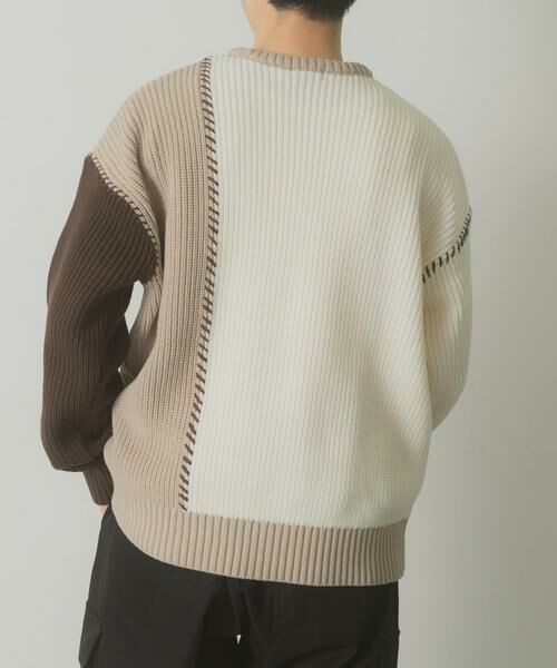 URBAN RESEARCH ITEMS / アーバンリサーチ アイテムズ ニット・セーター | ブランケットステッチ パッチワークニット | 詳細10