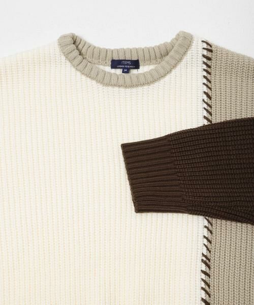 URBAN RESEARCH ITEMS / アーバンリサーチ アイテムズ ニット・セーター | ブランケットステッチ パッチワークニット | 詳細13