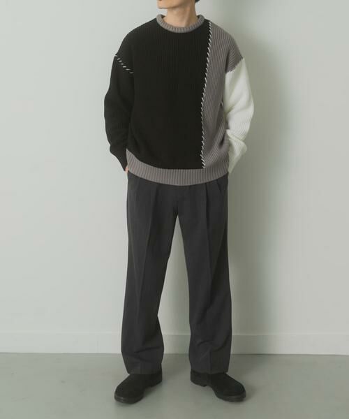URBAN RESEARCH ITEMS / アーバンリサーチ アイテムズ ニット・セーター | ブランケットステッチ パッチワークニット | 詳細17