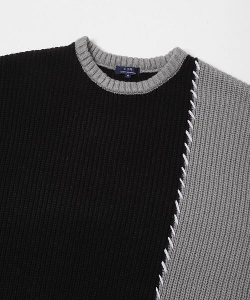 URBAN RESEARCH ITEMS / アーバンリサーチ アイテムズ ニット・セーター | ブランケットステッチ パッチワークニット | 詳細19