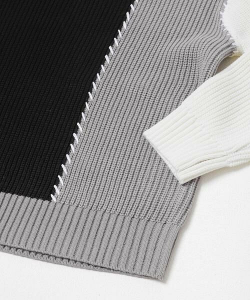 URBAN RESEARCH ITEMS / アーバンリサーチ アイテムズ ニット・セーター | ブランケットステッチ パッチワークニット | 詳細20