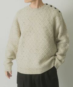 URBAN RESEARCH ITEMS / アーバンリサーチ アイテムズ ニット・セーター | ウール混ショルダーボタンクルーネックニット