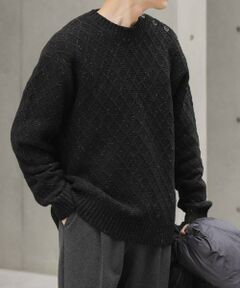 URBAN RESEARCH ITEMS / アーバンリサーチ アイテムズ ニット・セーター | ウール混ショルダーボタンクルーネックニット