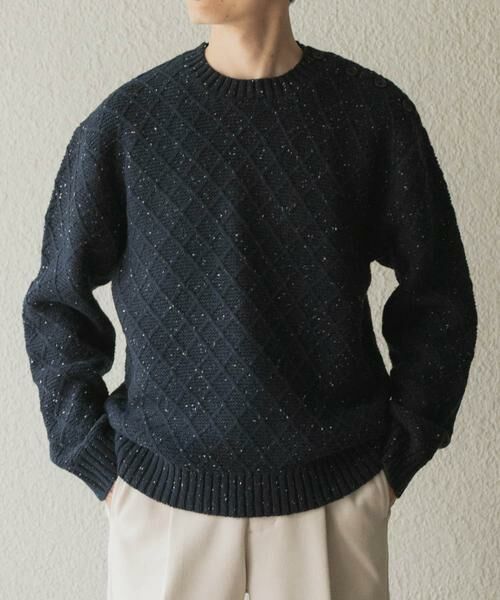 URBAN RESEARCH ITEMS / アーバンリサーチ アイテムズ ニット・セーター | ウール混ショルダーボタンクルーネックニット | 詳細1