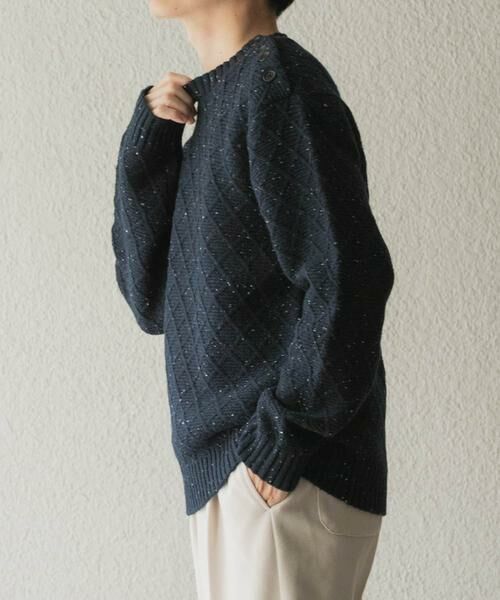 URBAN RESEARCH ITEMS / アーバンリサーチ アイテムズ ニット・セーター | ウール混ショルダーボタンクルーネックニット | 詳細3