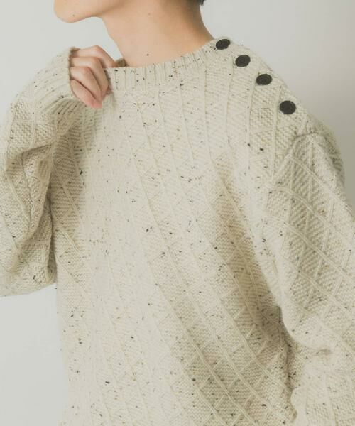 URBAN RESEARCH ITEMS / アーバンリサーチ アイテムズ ニット・セーター | ウール混ショルダーボタンクルーネックニット | 詳細8
