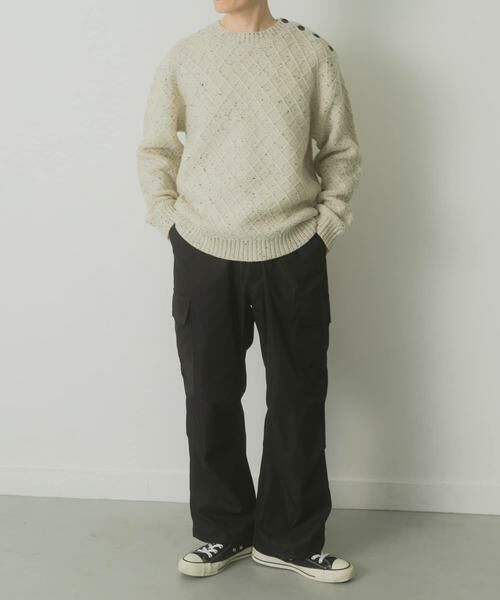 URBAN RESEARCH ITEMS / アーバンリサーチ アイテムズ ニット・セーター | ウール混ショルダーボタンクルーネックニット | 詳細12