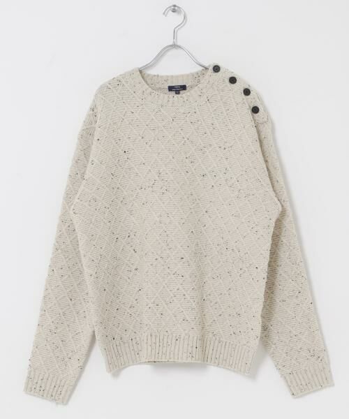 URBAN RESEARCH ITEMS / アーバンリサーチ アイテムズ ニット・セーター | ウール混ショルダーボタンクルーネックニット | 詳細13