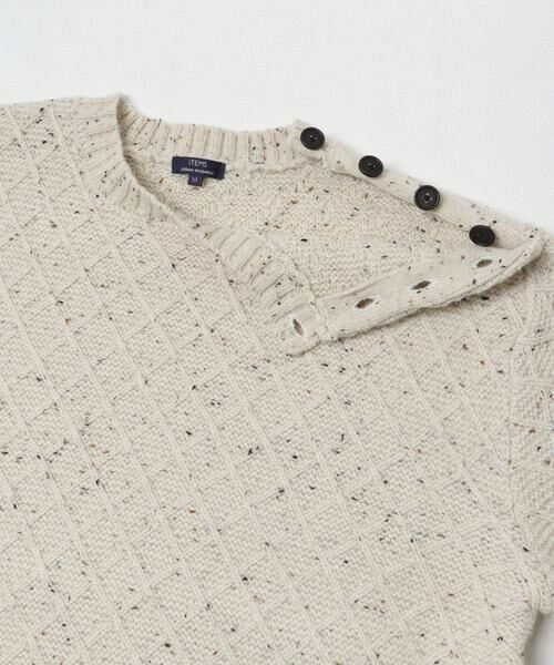 URBAN RESEARCH ITEMS / アーバンリサーチ アイテムズ ニット・セーター | ウール混ショルダーボタンクルーネックニット | 詳細14