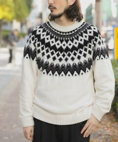 URBAN RESEARCH ITEMS / アーバンリサーチ アイテムズ ニット・セーター | 真冬の正解 求心柄 モール ニット