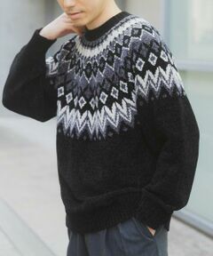 URBAN RESEARCH ITEMS / アーバンリサーチ アイテムズ ニット・セーター | 真冬の正解 求心柄 モール ニット