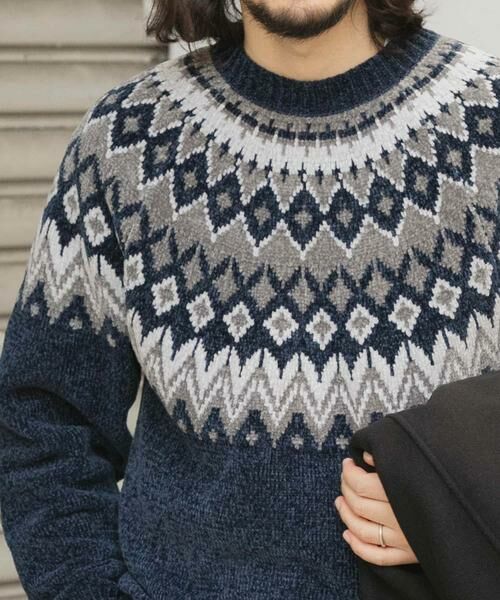 URBAN RESEARCH ITEMS / アーバンリサーチ アイテムズ ニット・セーター | 真冬の正解 求心柄 モール ニット | 詳細1