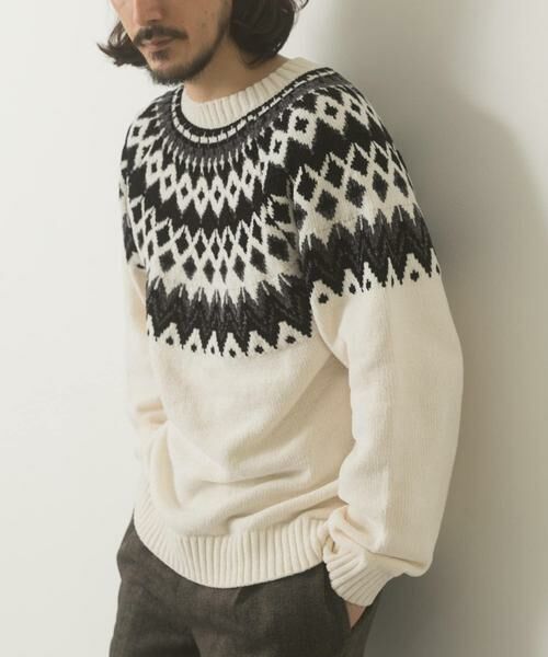 URBAN RESEARCH ITEMS / アーバンリサーチ アイテムズ ニット・セーター | 真冬の正解 求心柄 モール ニット | 詳細25